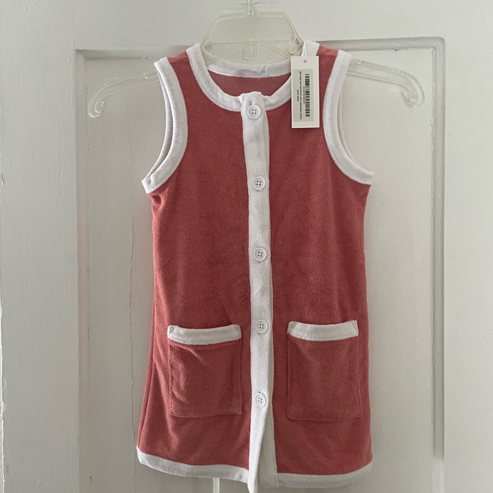 Minnow Brownish Red Sleeveless Button-Down Dress 3-4T